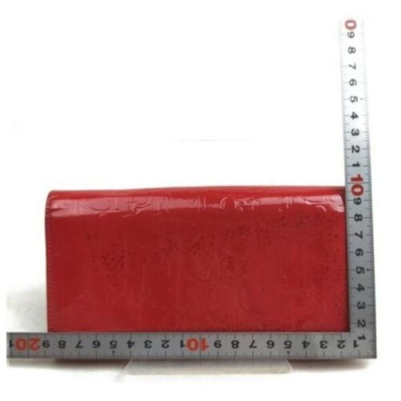 DIOR Trotter Print Red Embossed Patent Clutch - Picture 5 of 8